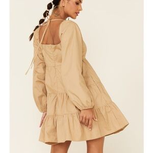Khaki Puff Mini Dress Small